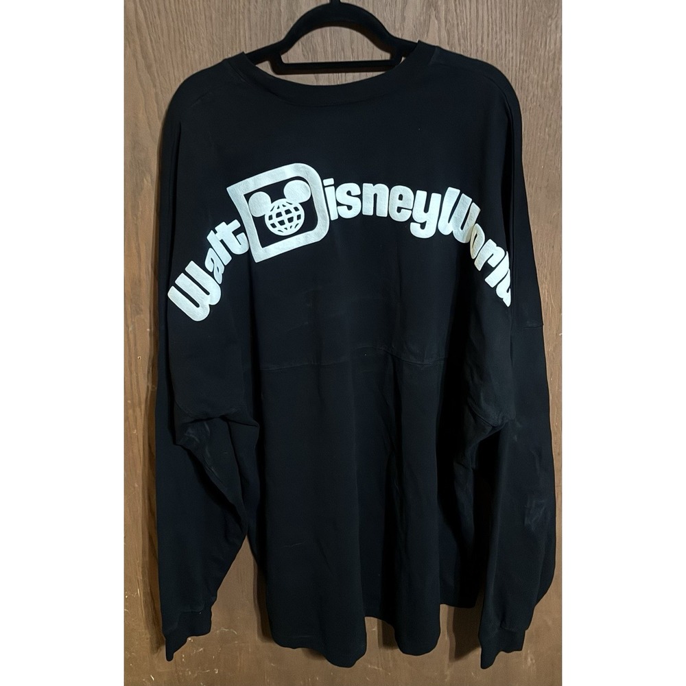 Walt Disney World Black Spirit Jersey Puffy Letters  Sz 2XL TubB8